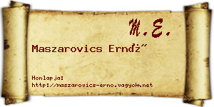 Maszarovics Ernő névjegykártya