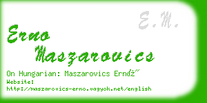 erno maszarovics business card
